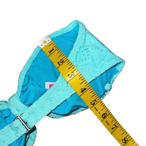 Victorias Secret Lacy Mint Green Bikini Swimsuit 2 Pc‎ S Bandeau Top Padded - Picture 16 of 16